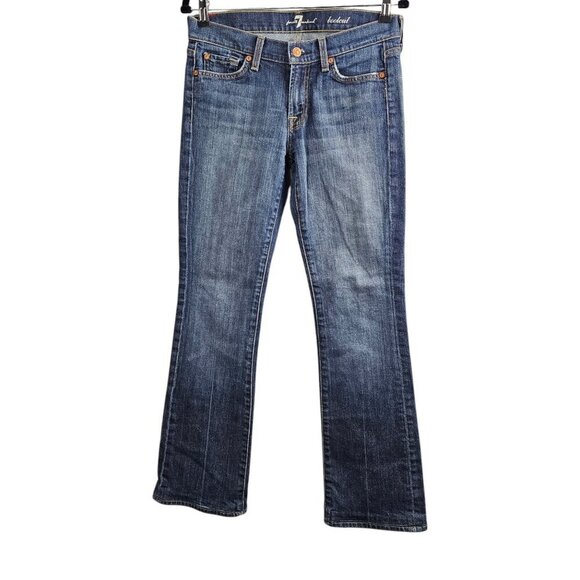 7 For All Mankind Women's Denim Bootcut Mid Rise Blue Jeans - Picture 1 of 10